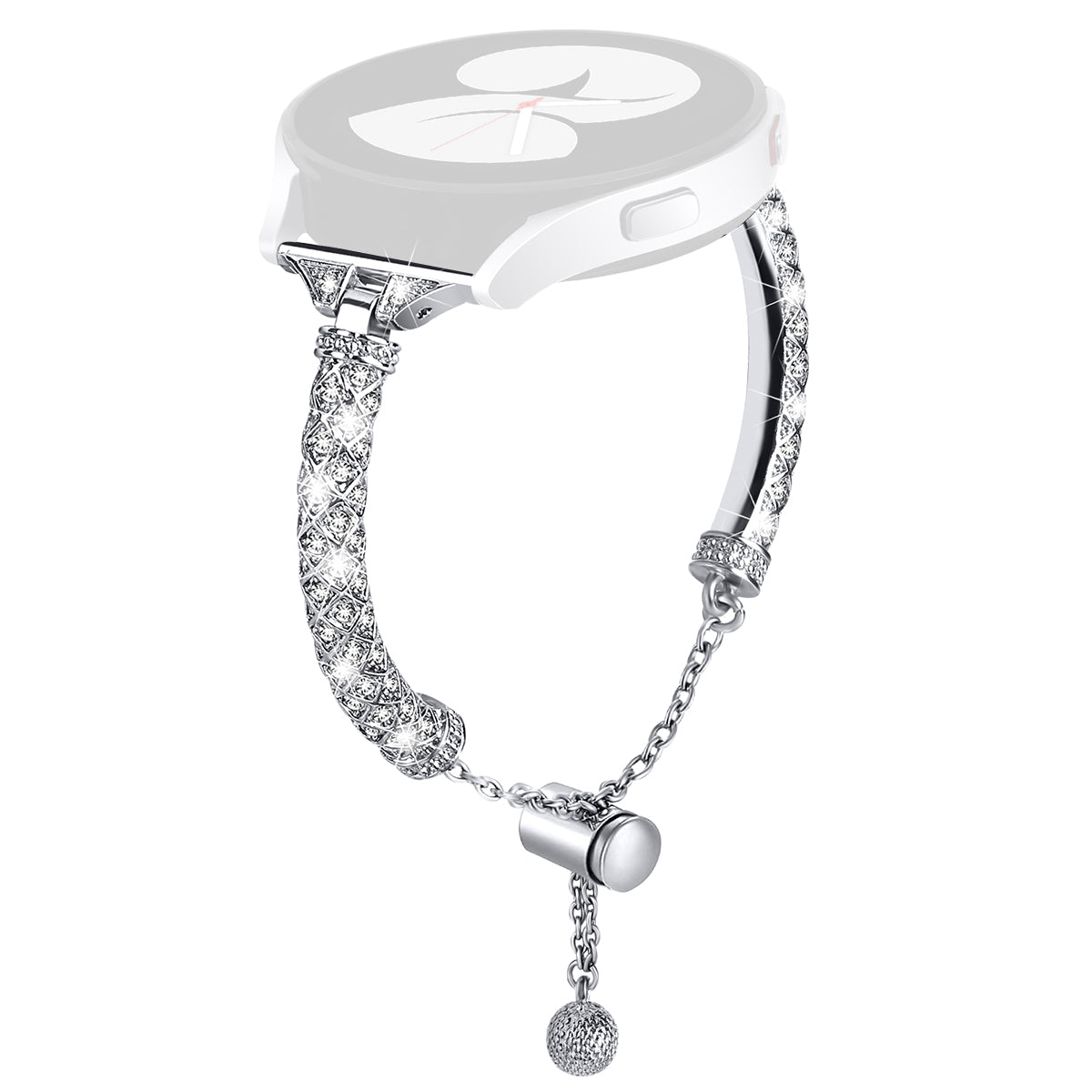 For Samsung Galaxy Watch Active Watch Active2 44mm Active2 40mm Rhinestone Jewelry Watch Strap 20mm Sliding Metal Wrist Band For Samsung Galaxy Watch Active Watch Active2 44mm Active2 40mm Rhinestone Jewelry Watch Strap 20mm Sliding Metal Wrist Band